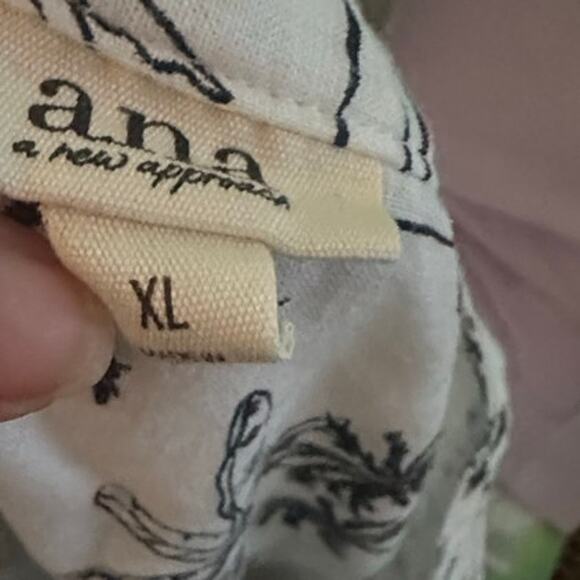 A.N.A White & Black Palm Print Dress – Casual Island-Inspired Style - Picture 6 of 9